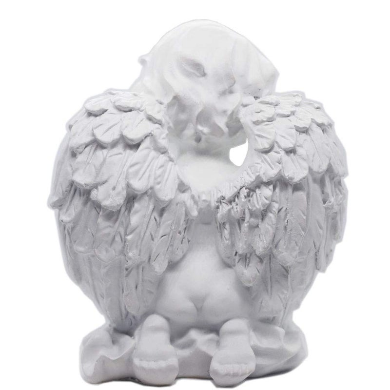 KiaoTime Kneeling Praying Cherub Angel Statue Figurine Indoor Outdoor Home Garden Guardian Decorative Church Baptism Wings Angel Statue Sculpture Memorial Statue, White, 6.25" x 5" - Image 5